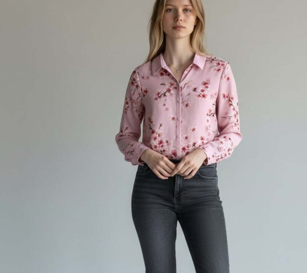 Ted Baker Size 2 US 6 Pink Atterba Blossom Floral Button Down Blouse